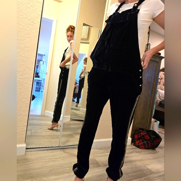 Zadig and Voltaire dark emerald green Velvety Plush jumpsuite. New. Size M - Picture 3 of 15